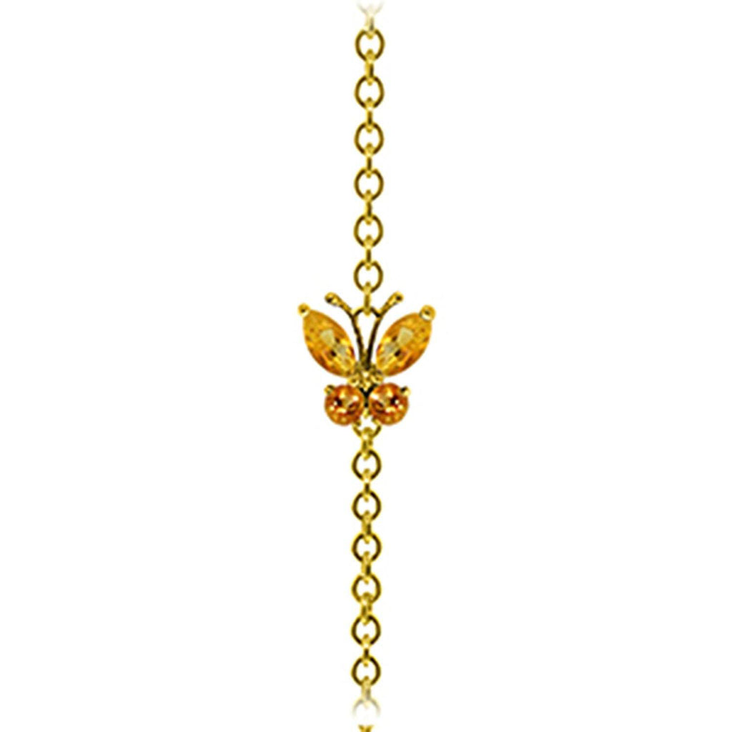 0.6 Carat 14K Gold Butterfly Bracelet Citrine