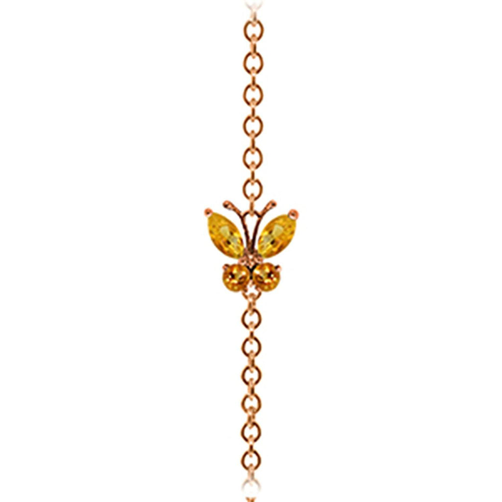 0.6 Carat 14K Gold Butterfly Bracelet Citrine