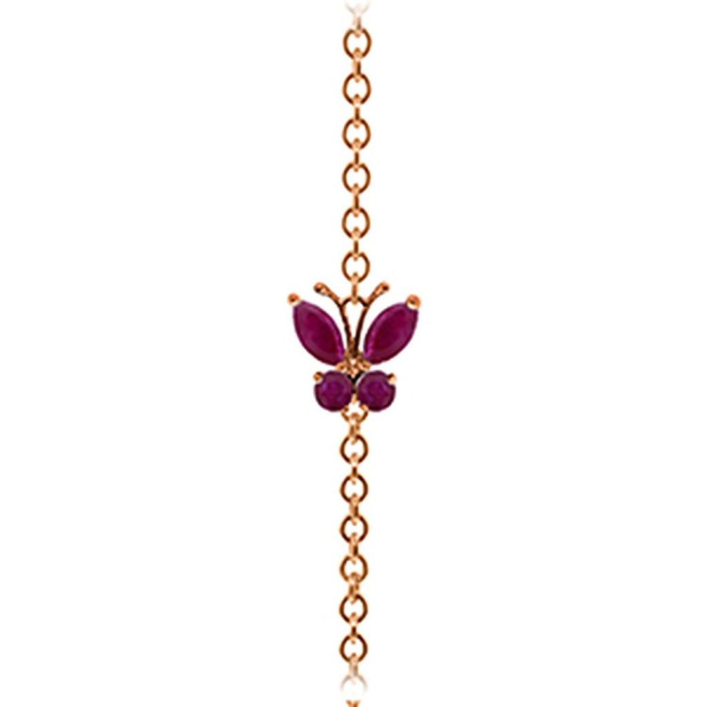 0.6 Carat 14K Gold Butterfly Bracelet Ruby