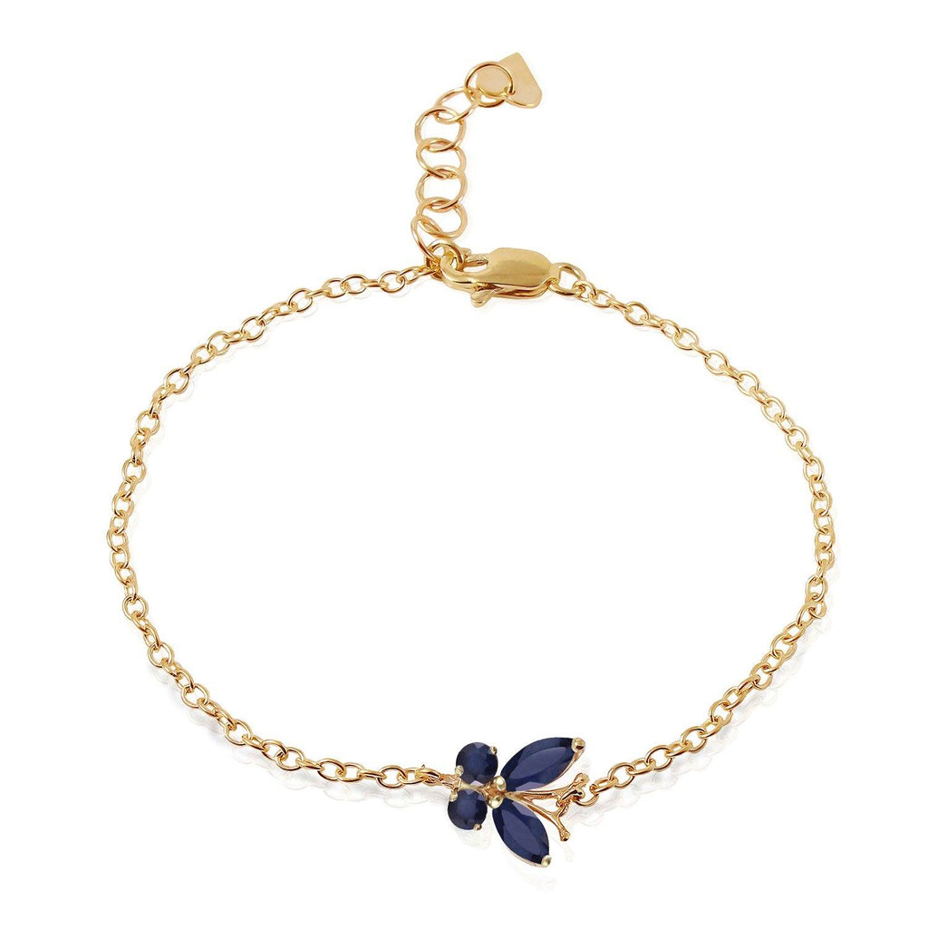 0.6 Carat 14K Gold Butterfly Bracelet Sapphire