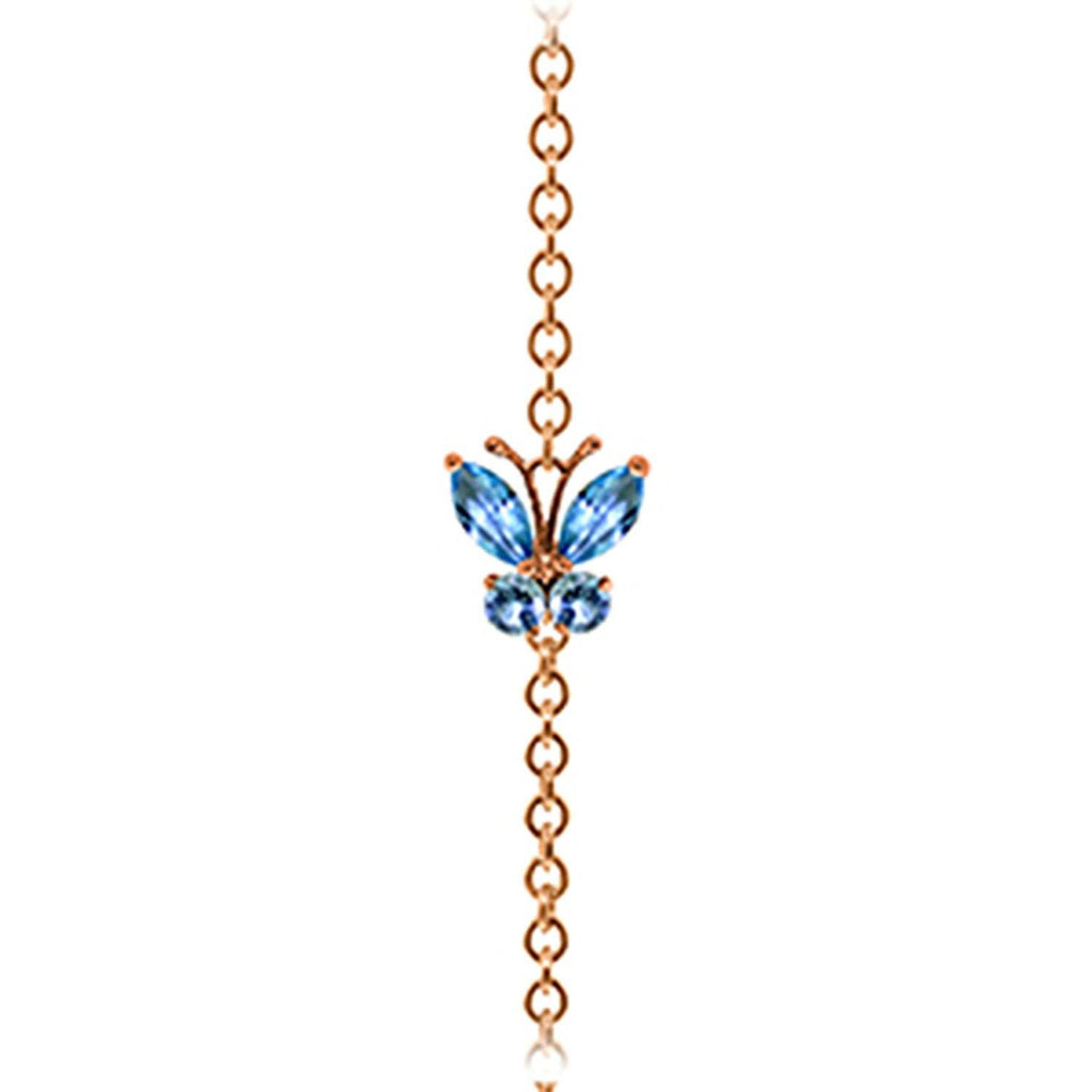 0.6 Carat 14K Gold Flutter Blue Topaz Bracelet