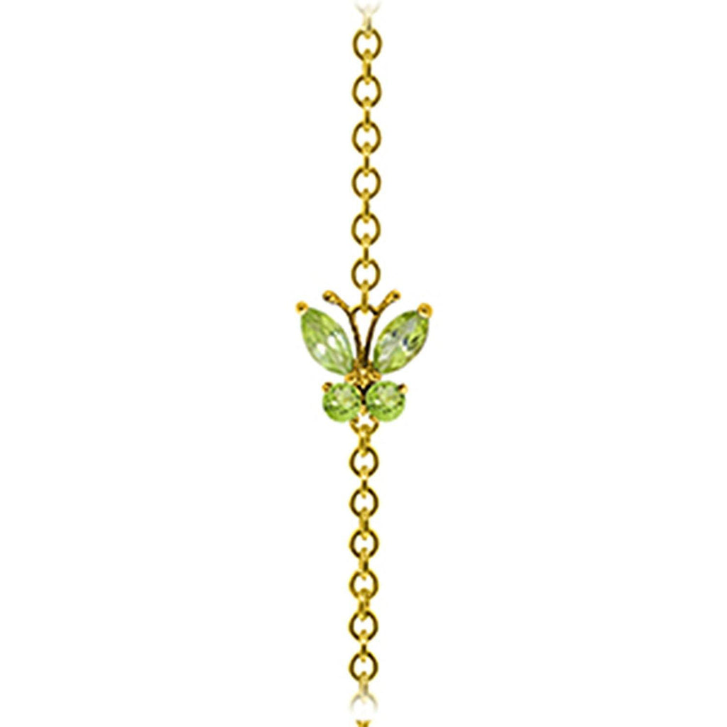 0.6 Carat 14K Gold Flutter Peridot Bracelet