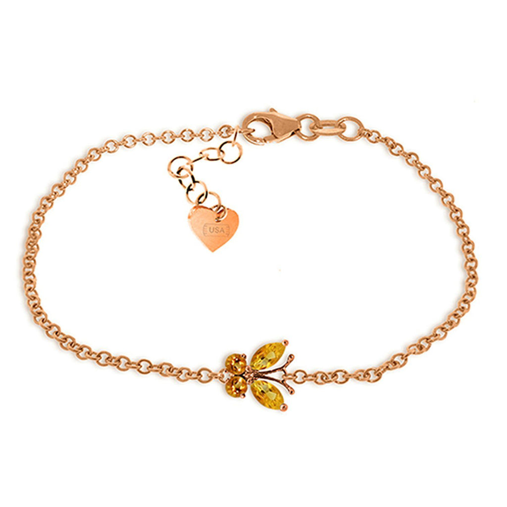 0.6 Carat 14K Rose Gold Butterfly Bracelet Citrine