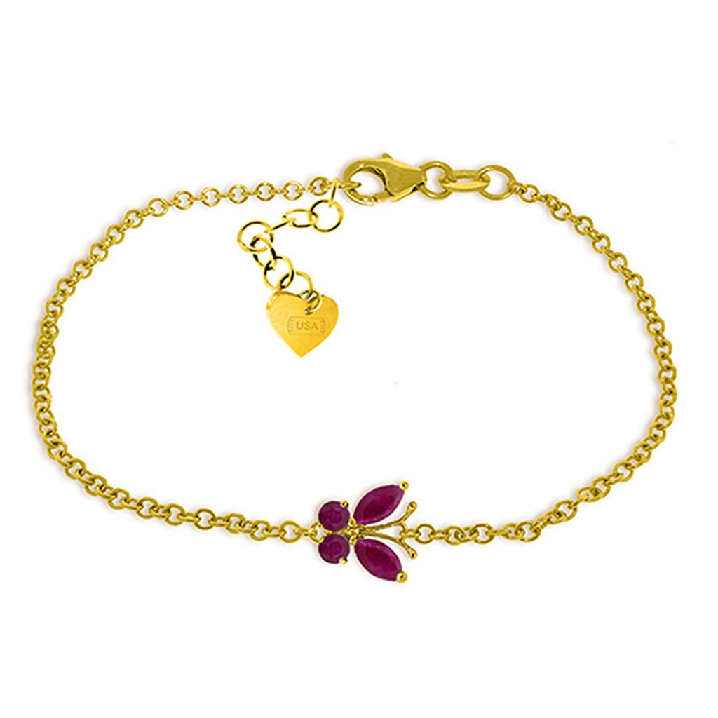 0.6 Carat 14K Rose Gold Butterfly Bracelet Ruby