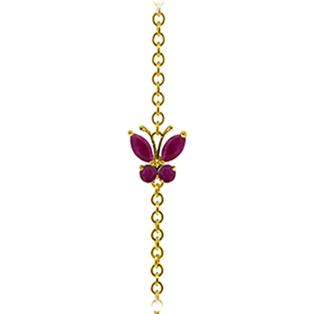 0.6 Carat 14K Rose Gold Butterfly Bracelet Ruby