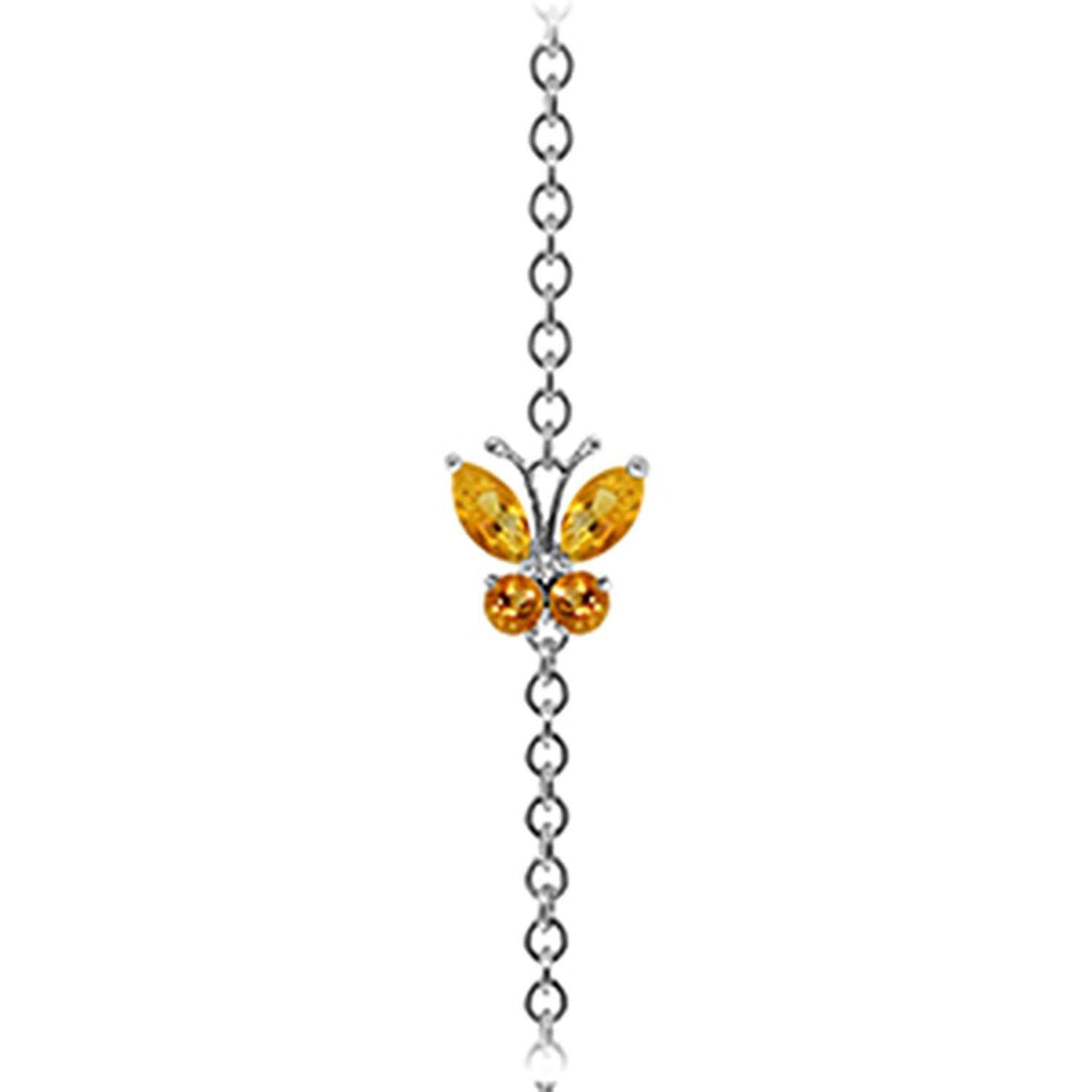 0.6 Carat 14K White Gold Butterfly Bracelet Citrine