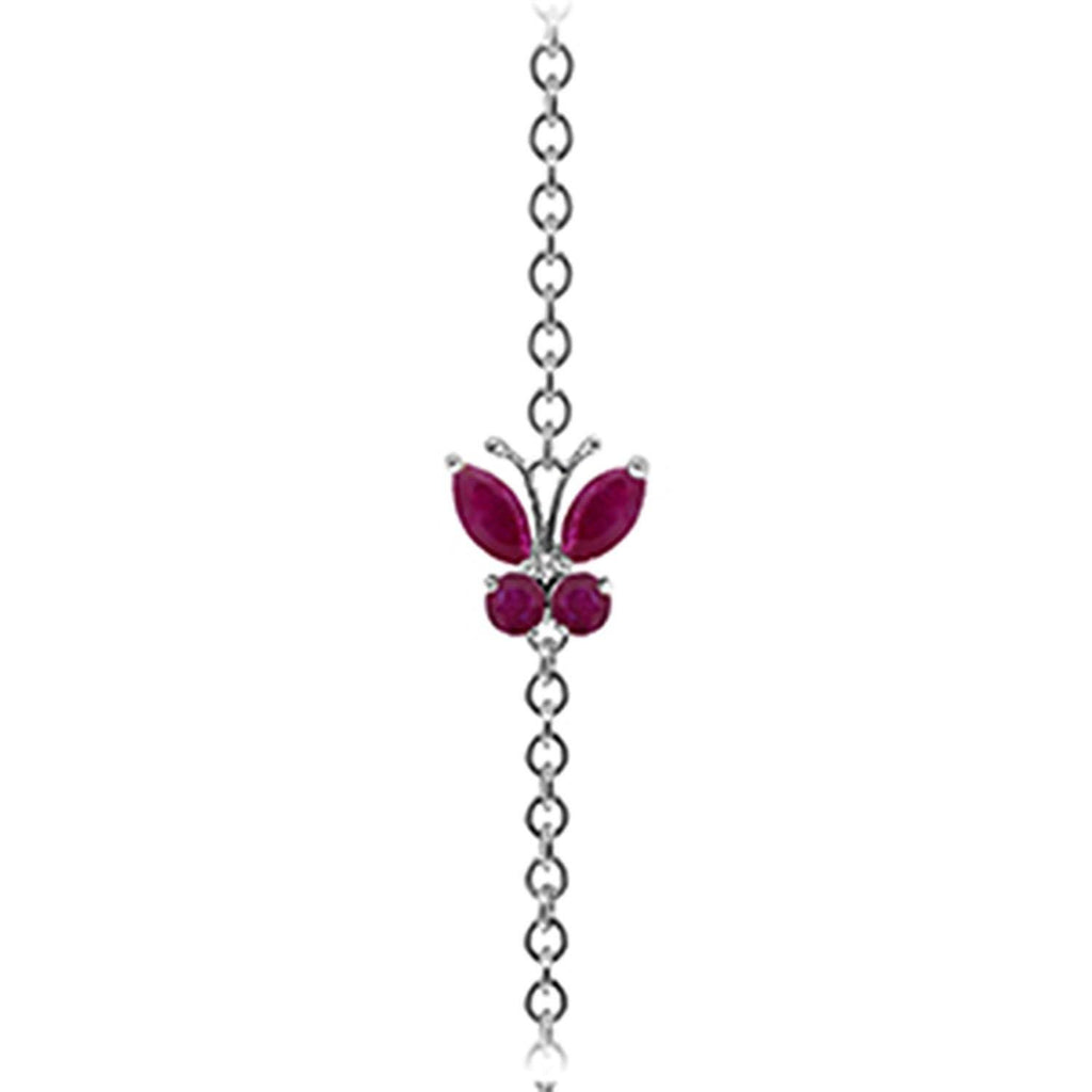 0.6 Carat 14K White Gold Butterfly Bracelet Ruby