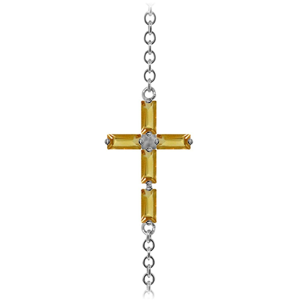 1.15 Carat 14K Gold Cross Bracelet Natural Citrine