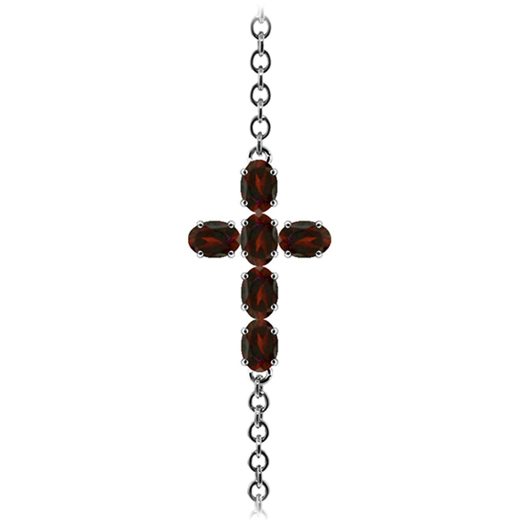 1.7 Carat 14K Rose Gold Cross Bracelet Natural Garnet