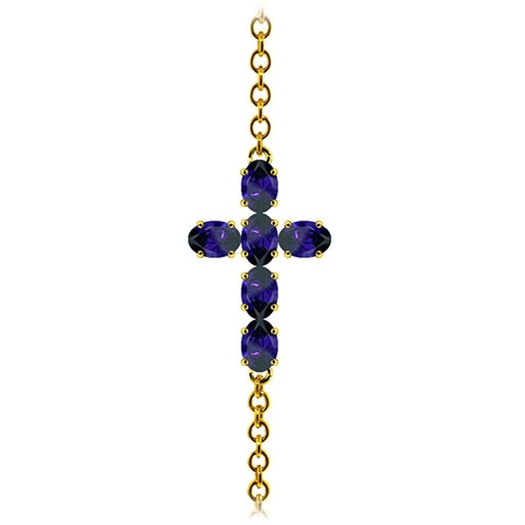 1.7 Carat 14K Rose Gold Cross Bracelet Natural Sapphire