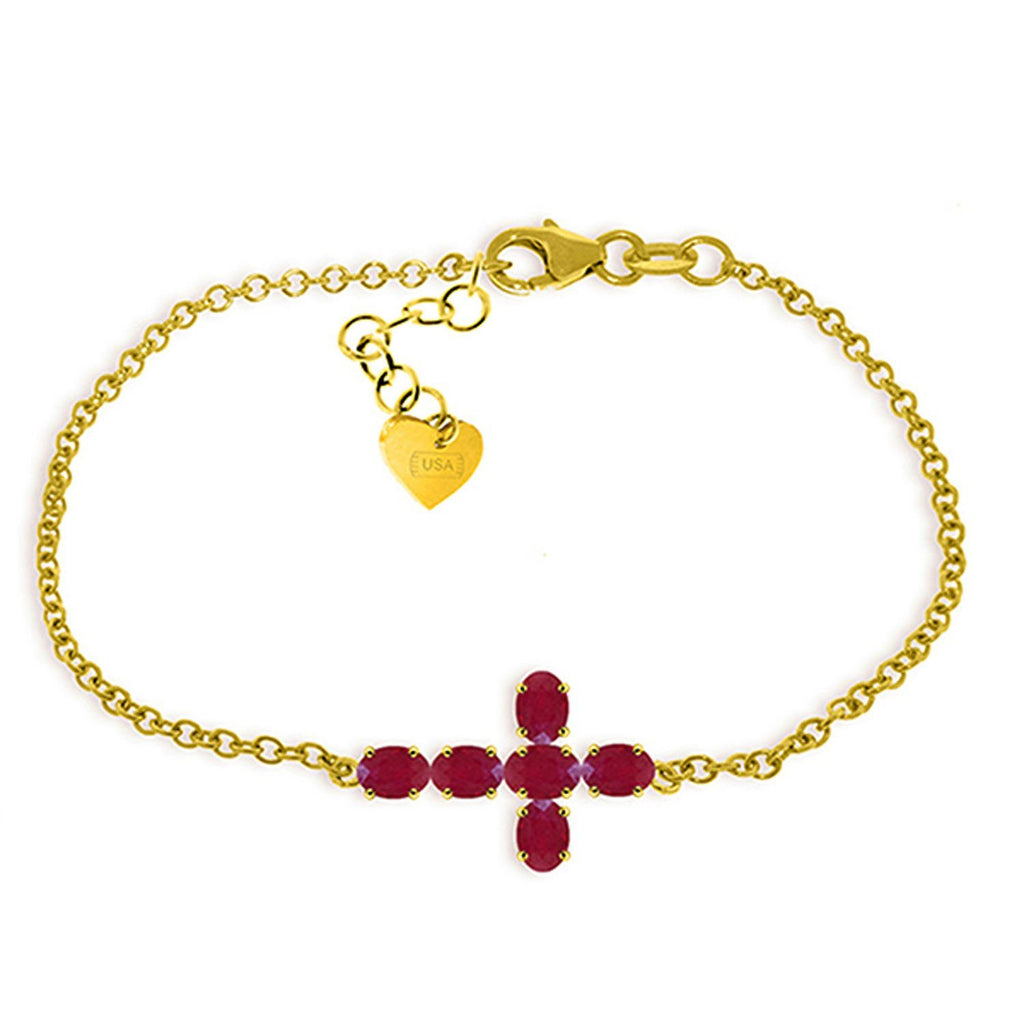 1.7 Carat 14K White Gold Love Gospel Ruby Bracelet