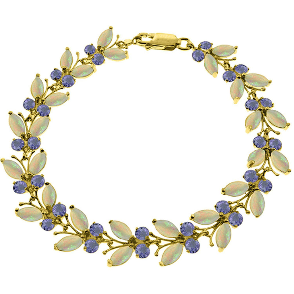 10.5 Carat 14K Gold Butterfly Bracelet Opal Tanzanite