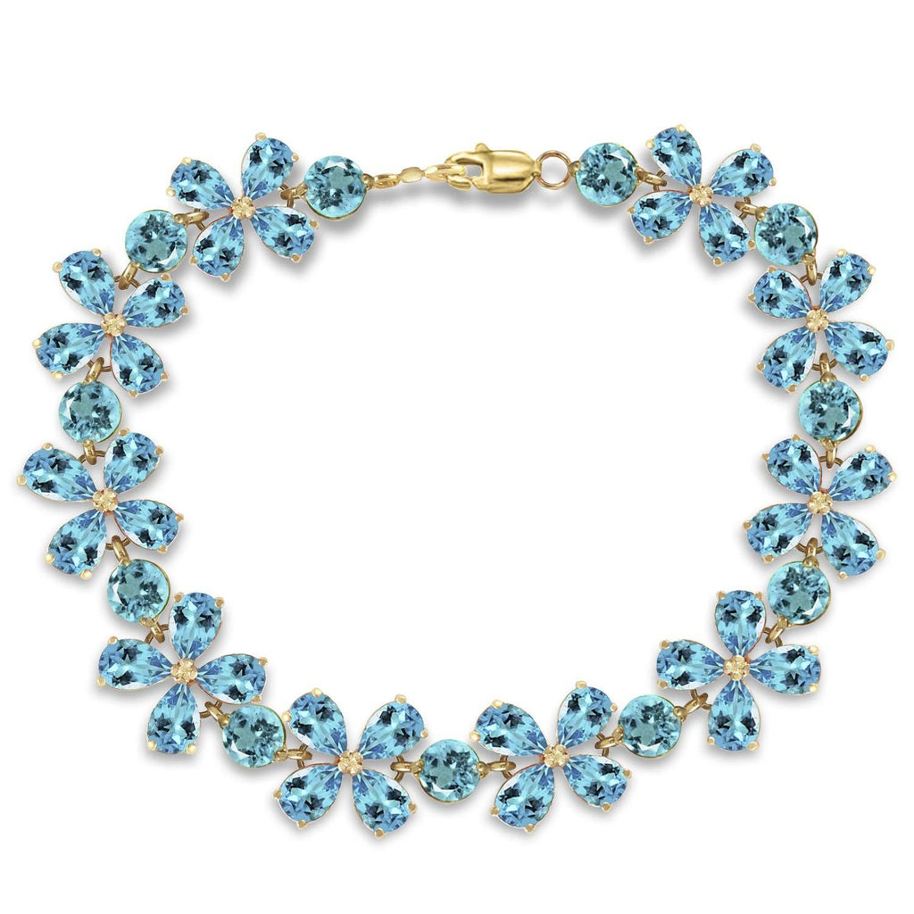 14K Rose Gold Bracelets w/ Natural Blue Topaz