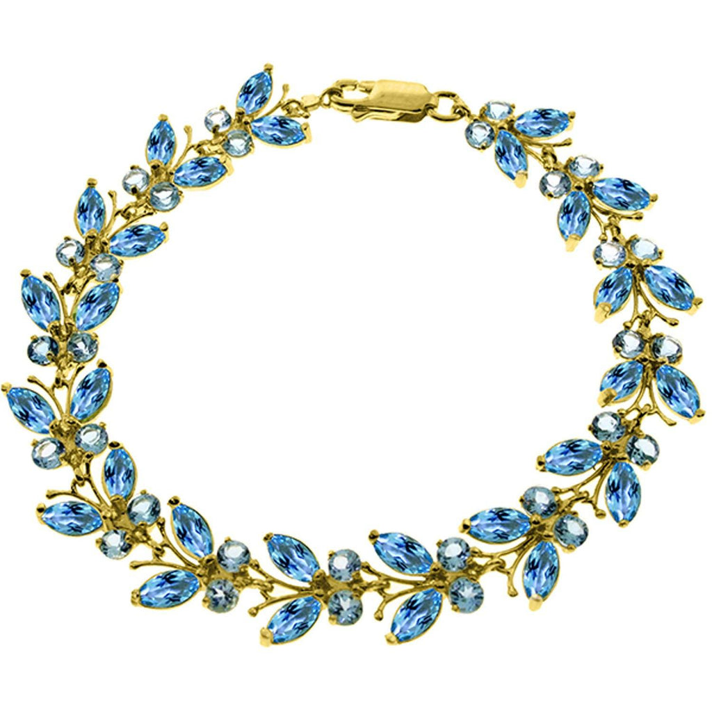 14K Rose Gold Butterfly Bracelet w/ Blue Topaz
