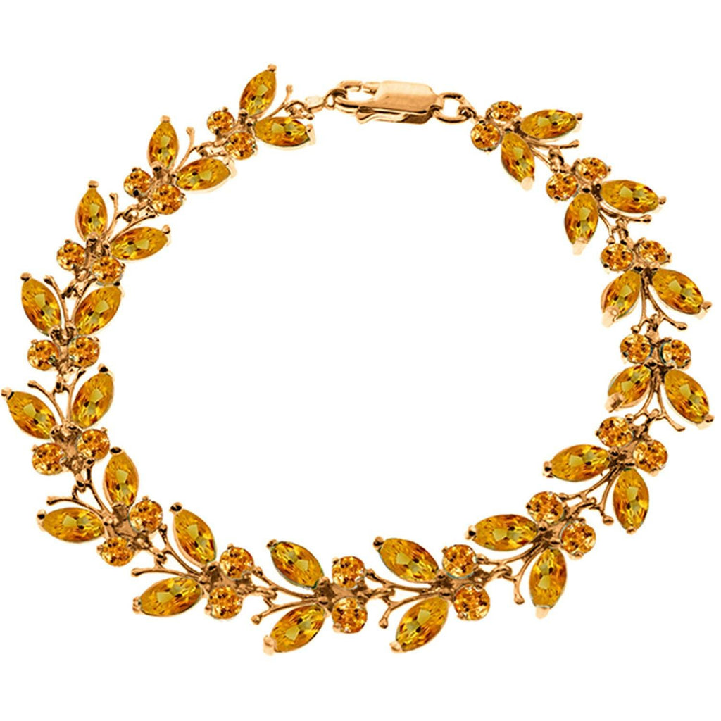 14K Rose Gold Butterfly Bracelet w/ Natural Citrines