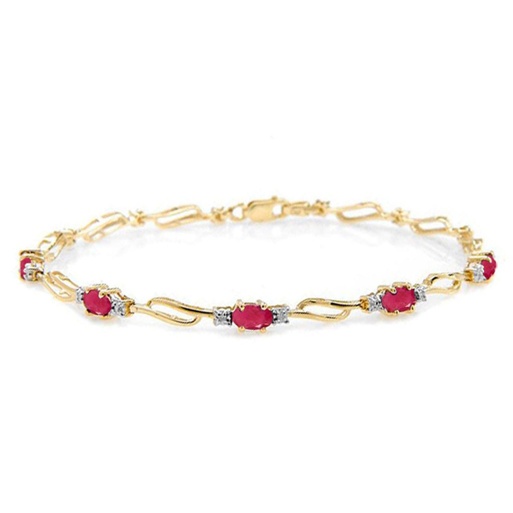14K Rose Gold Tennis Bracelet Ruby & Diamond Certified