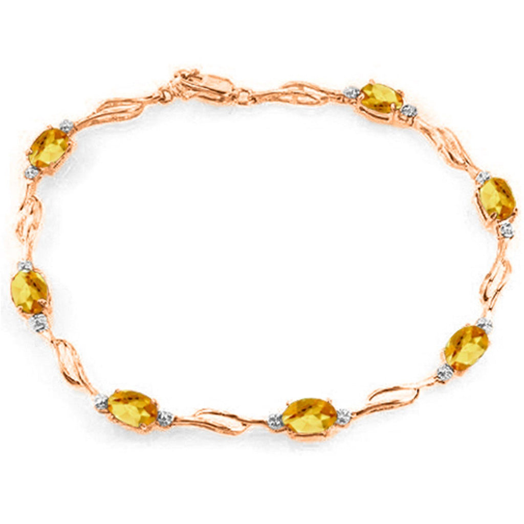 14K Rose Gold Tennis Bracelet w/ Citrine & Diamond
