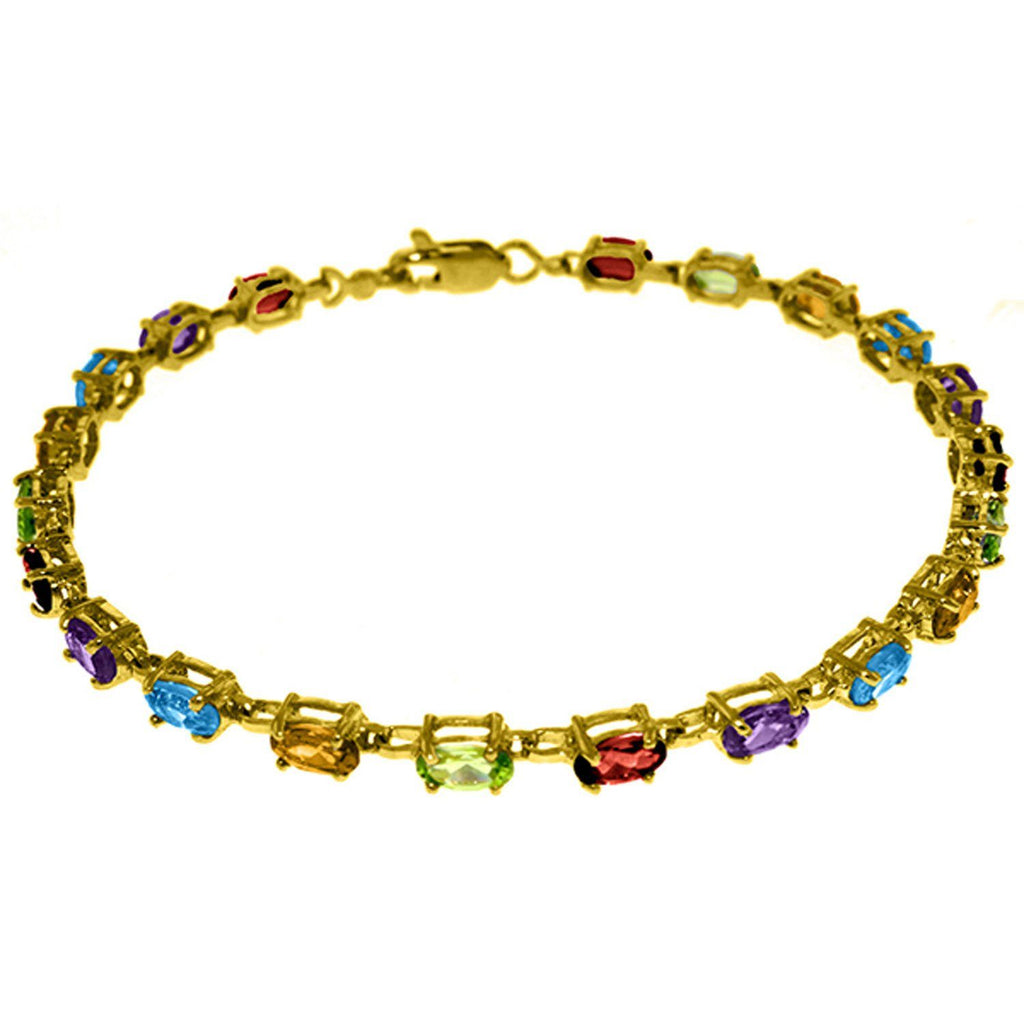 14K Rose Gold Tennis Bracelet w/ Multi Gemstones