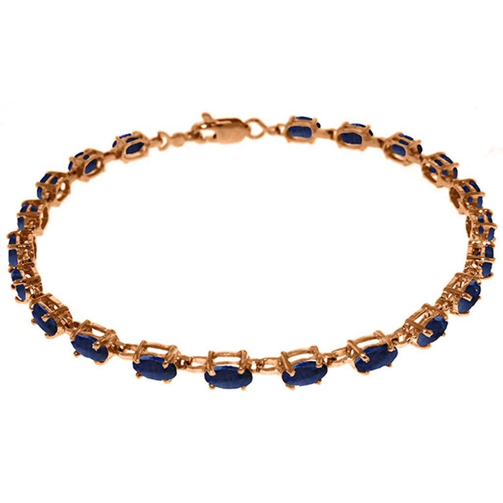 14K Rose Gold Tennis Bracelet w/ Natural Sapphires