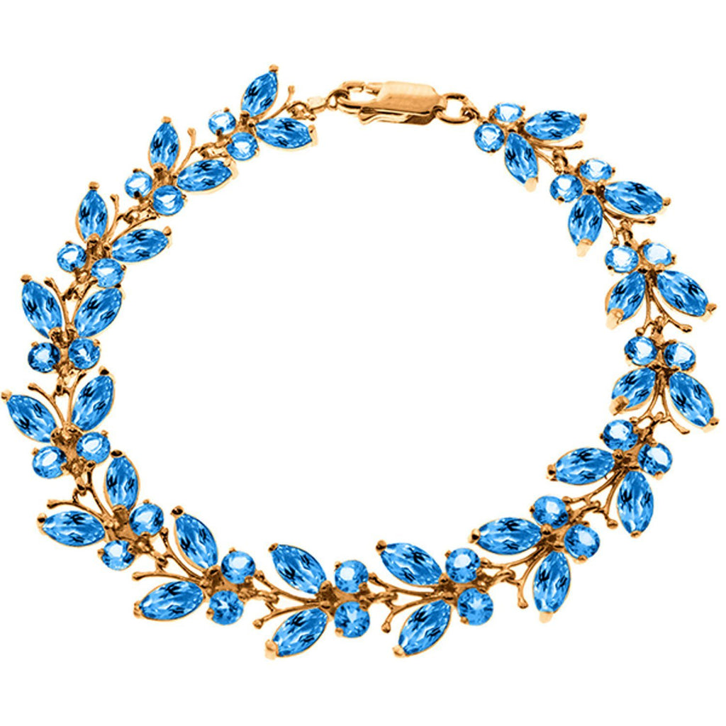 16.5 Carat 14K Gold Butterfly Bracelet Blue Topaz