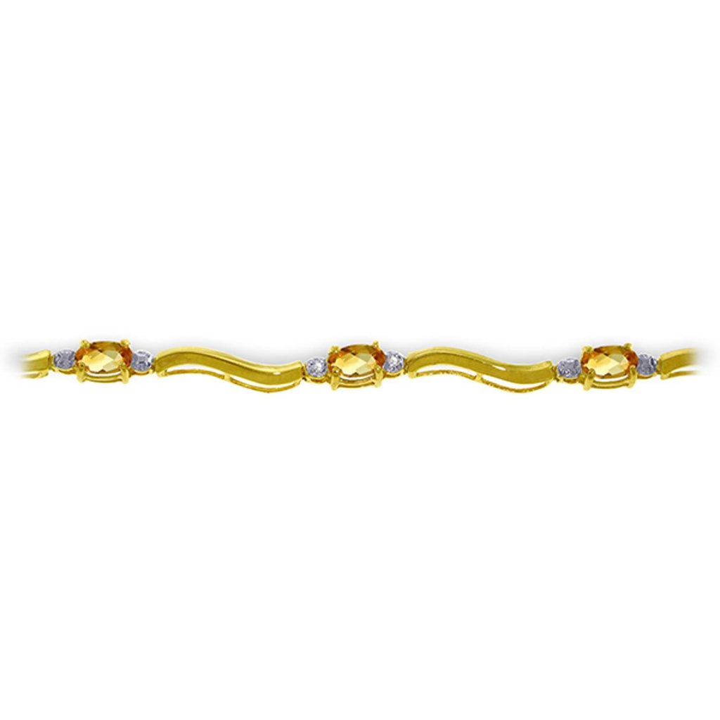 2.01 Carat 14K Rose Gold Tennis Bracelet Diamond Citrine