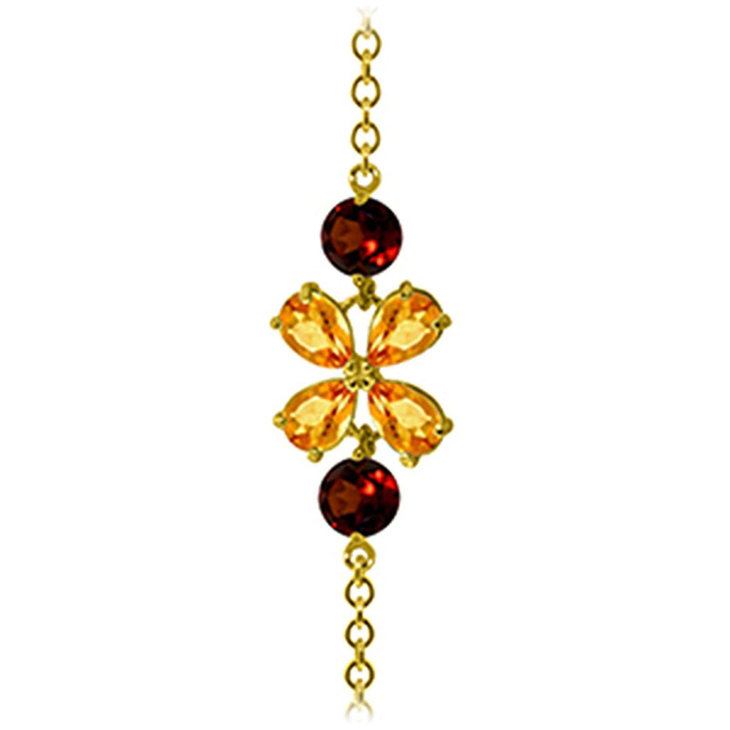 3.15 Carat 14K Rose Gold Bracelet Citrine Garnet