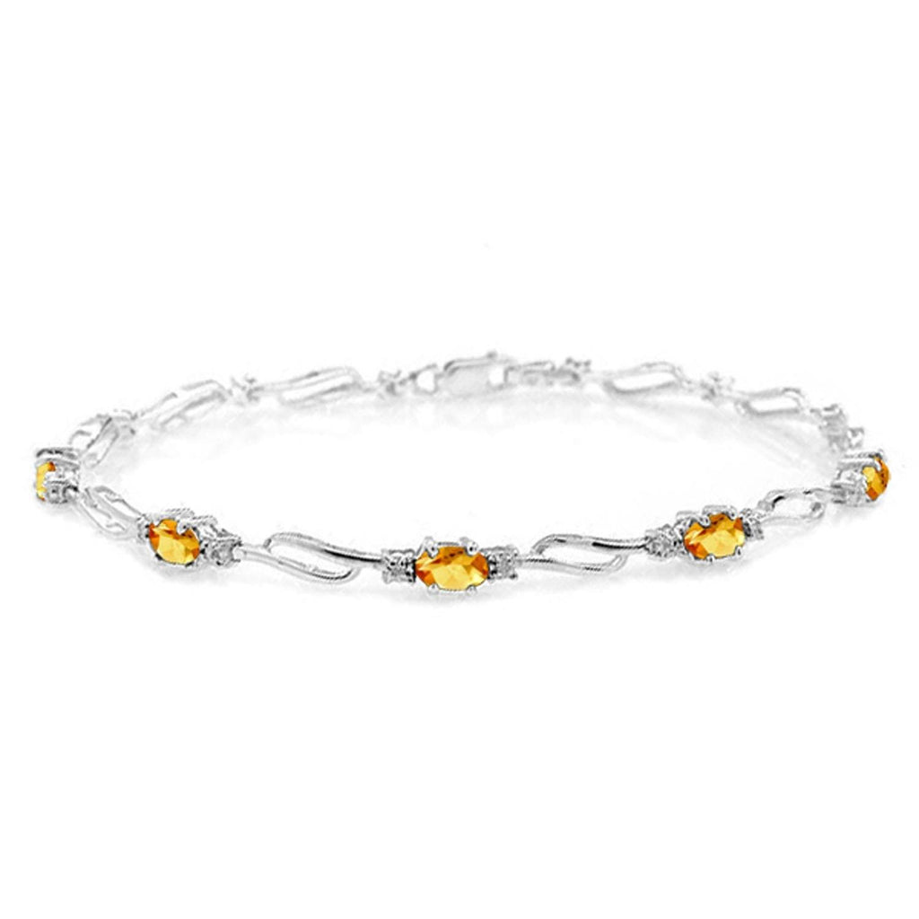 3.39 Carat 14K White Gold Flaunt Your Success Citrine Diamond Bracelet