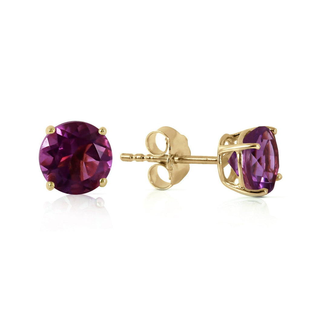 0.95 Carat 14K Rose Gold Petite Amethyst Stud Earrings