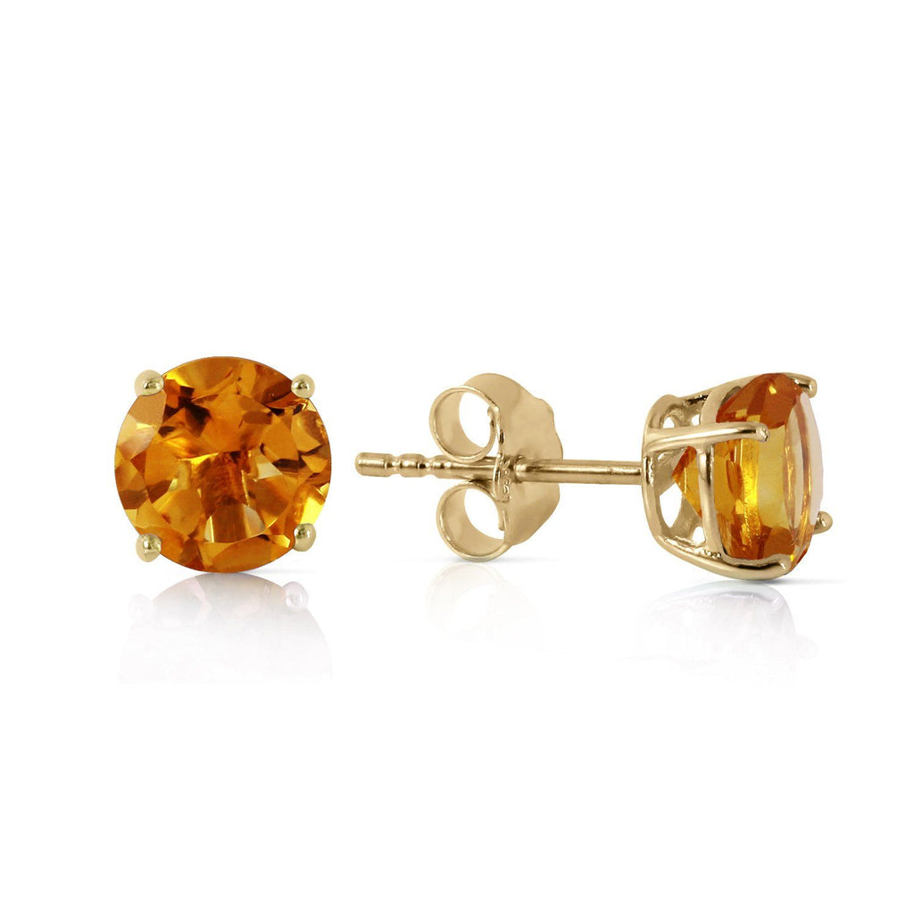 0.95 Carat 14K Rose Gold Petite Citrine Stud Earrings