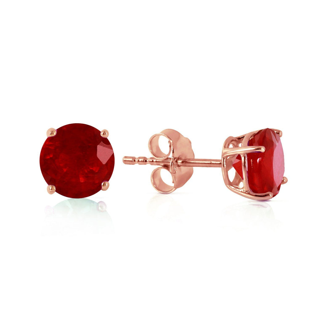 0.95 Carat 14K Rose Gold Petite Ruby Stud Earrings