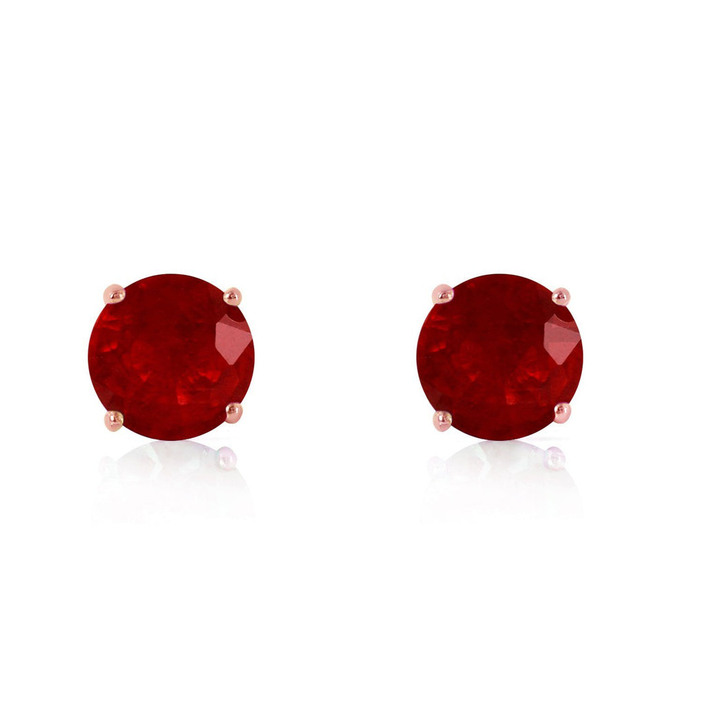 0.95 Carat 14K Rose Gold Petite Ruby Stud Earrings