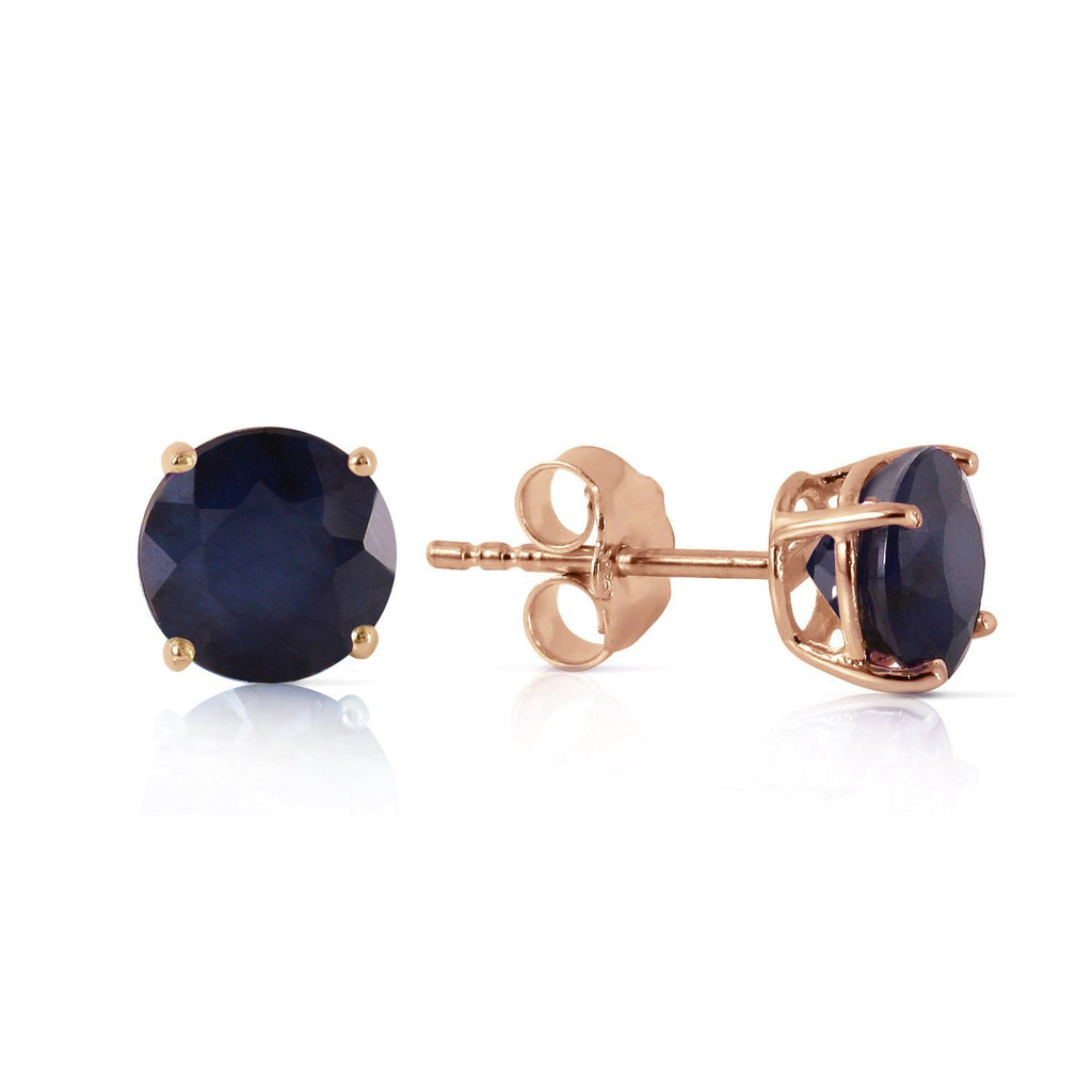 0.95 Carat 14K Rose Gold Petite Sapphire Stud Earrings