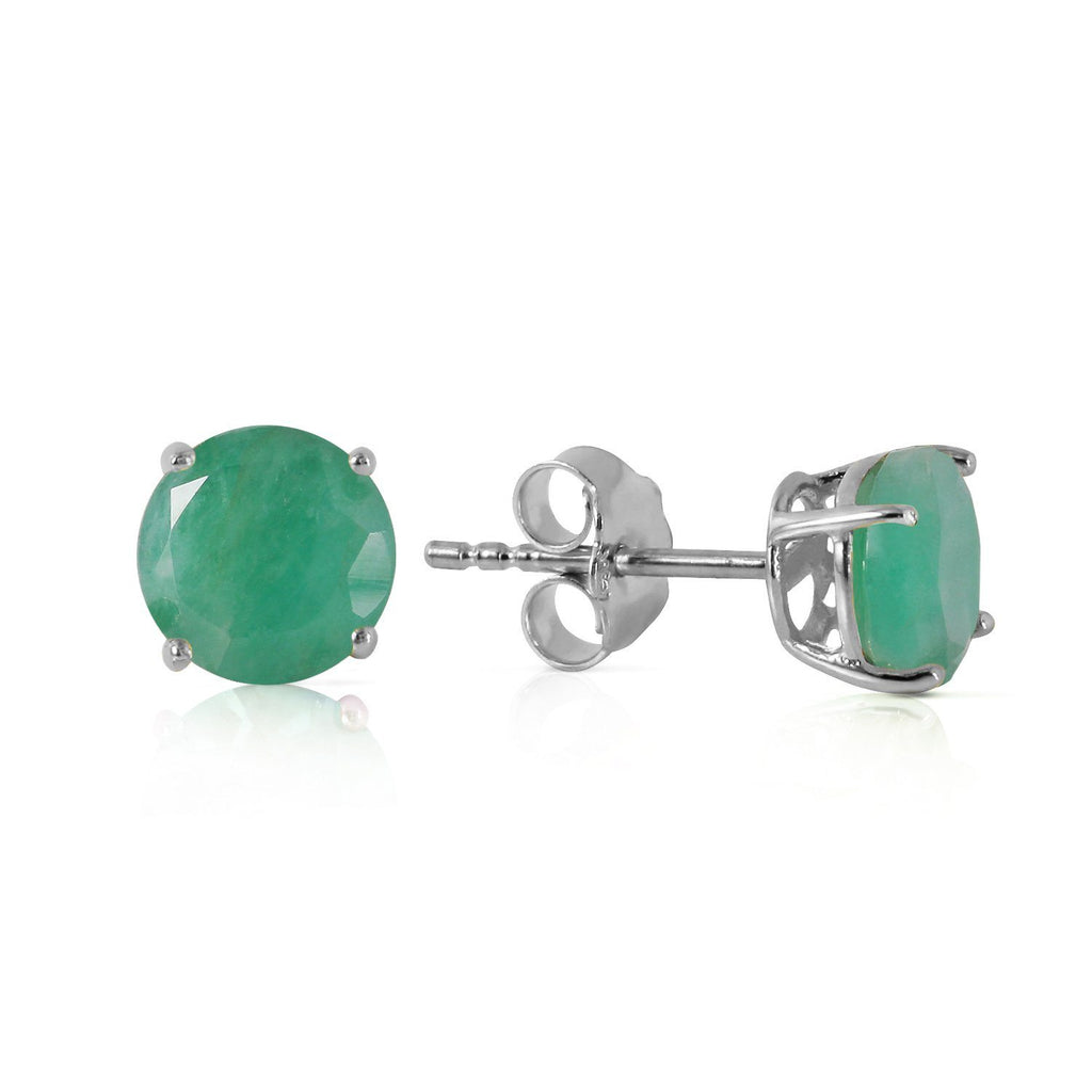 0.95 Carat 14K White Gold Fortress Of Love Emerald Earrings