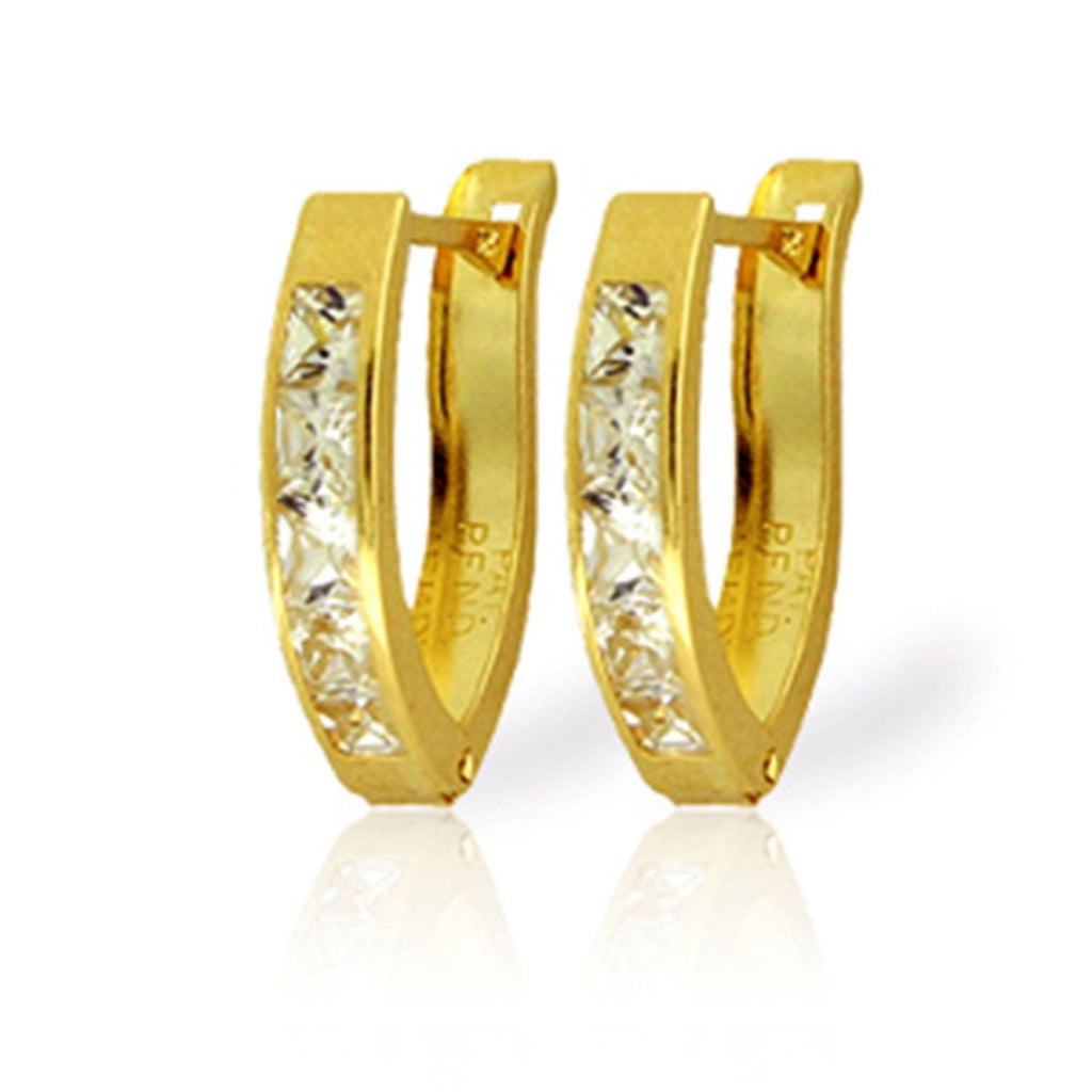 1.1 Carat 14K Gold Small Cubic Zirconia Oval Hoops