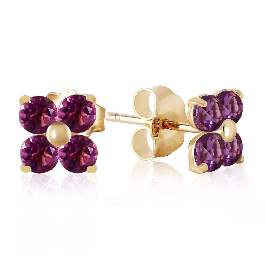 1.15 Carat 14K Rose Gold Diana Amethyst Stud Earrings