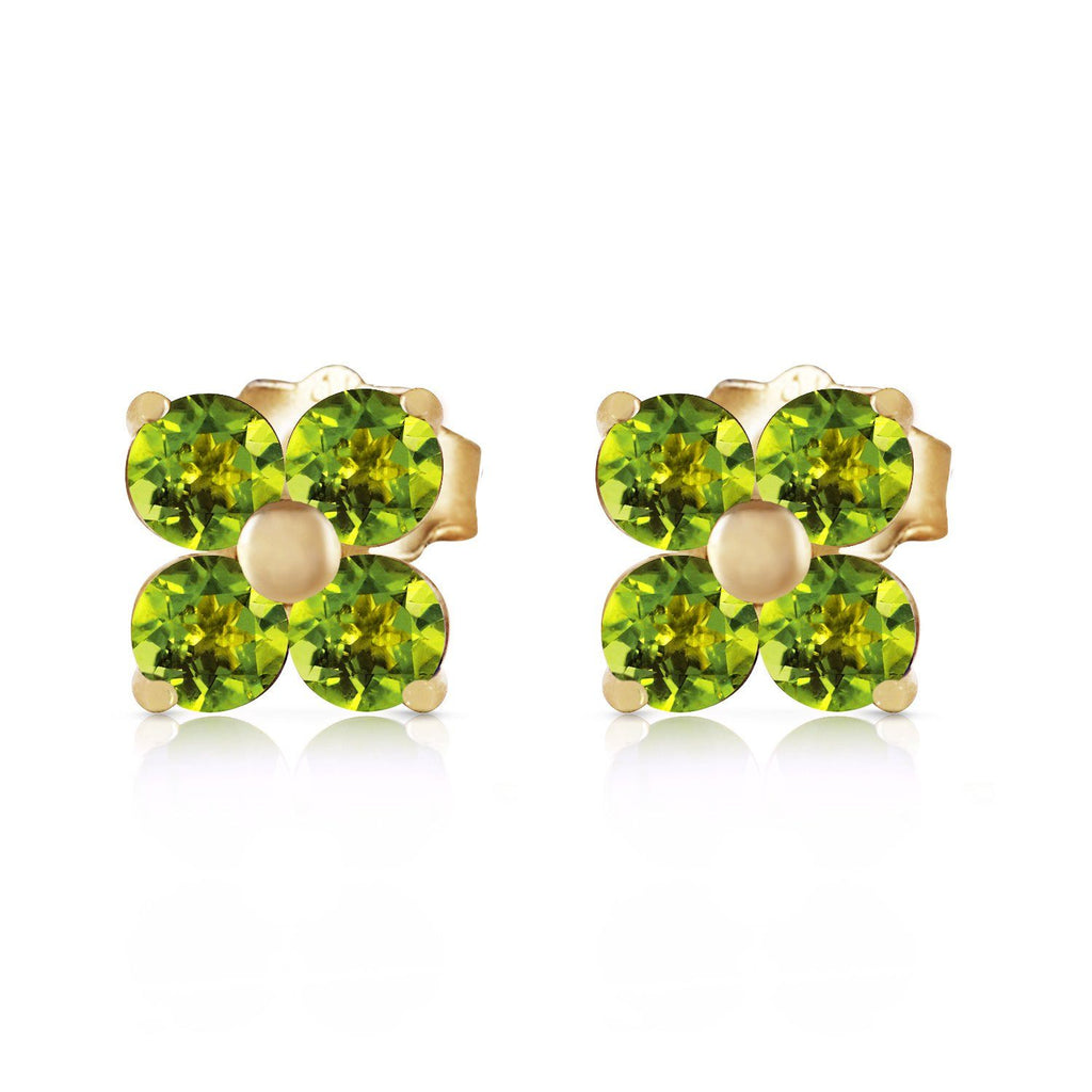 1.15 Carat 14K Rose Gold Diana Peridot Stud Earrings