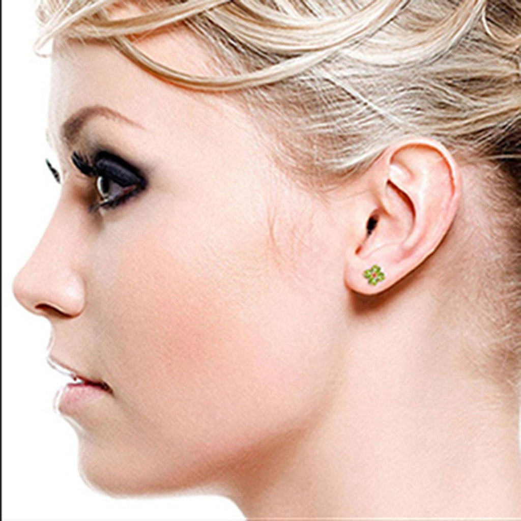 1.15 Carat 14K Rose Gold Diana Peridot Stud Earrings