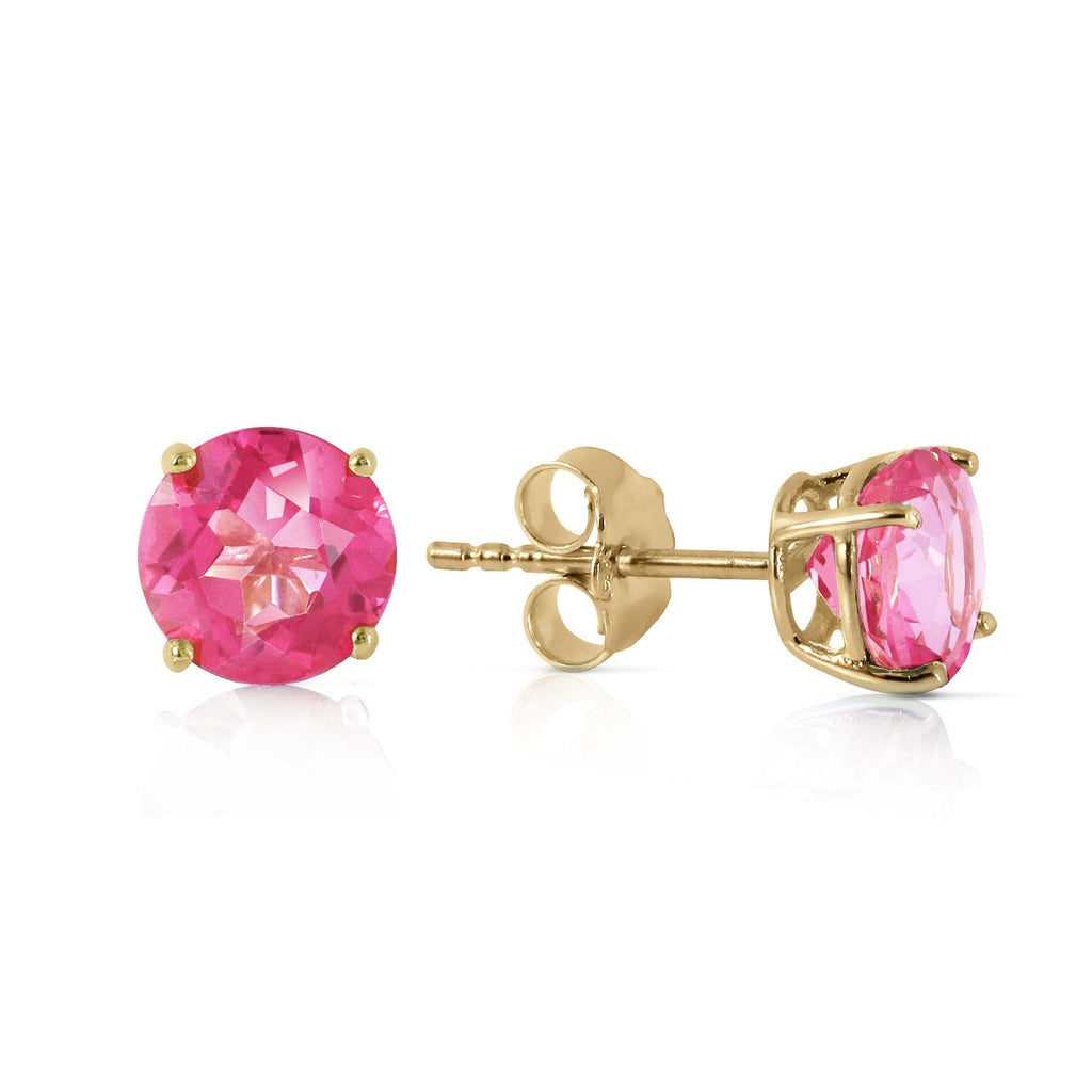 1.3 Carat 14K Gold Pink In June Pink Topaz Earrings