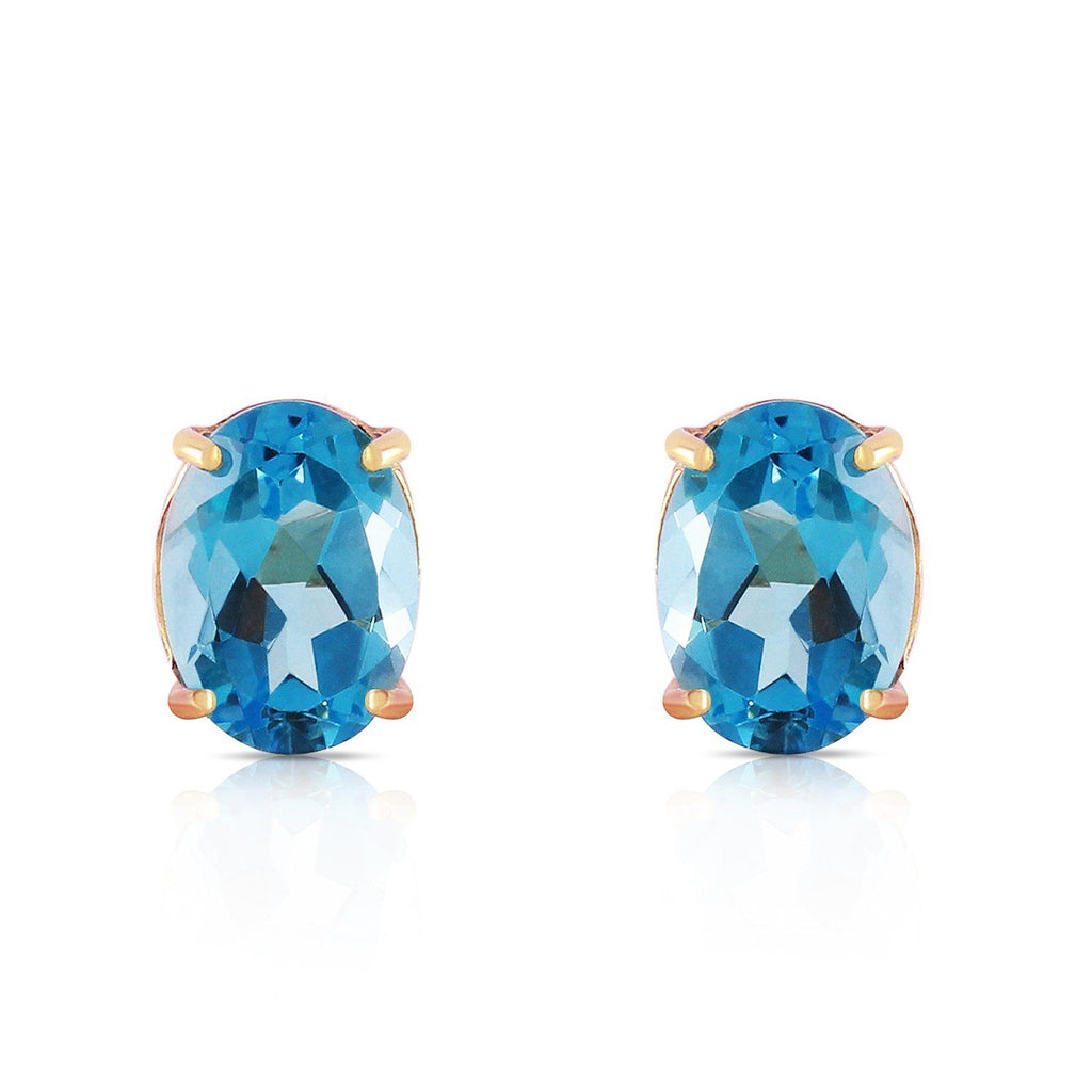 1.8 Carat 14K Rose Gold Panache Blue Topaz Stud Earrings