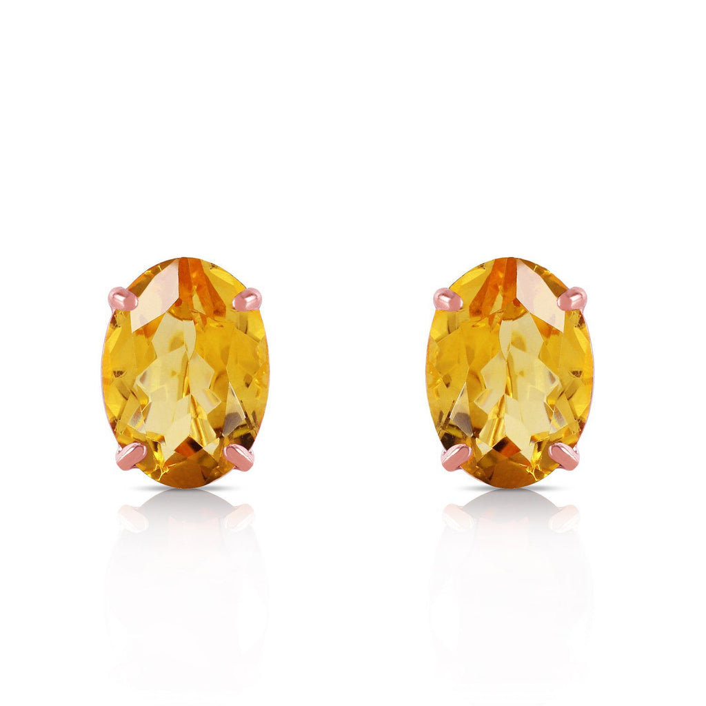 1.8 Carat 14K Rose Gold Panache Citrine Stud Earrings