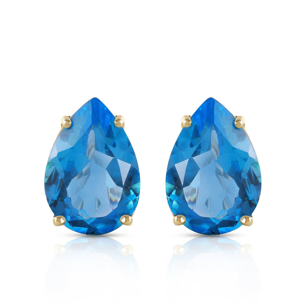 10 Carat 14K Rose Gold Pear Shape Blue Topaz Earrings