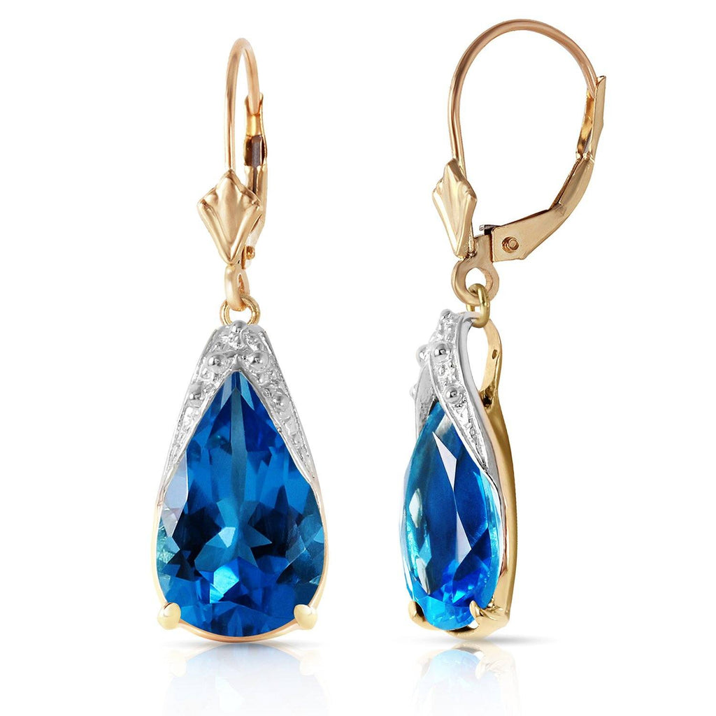 12 Carat 14K Gold Bluette Blue Topaz Earrings