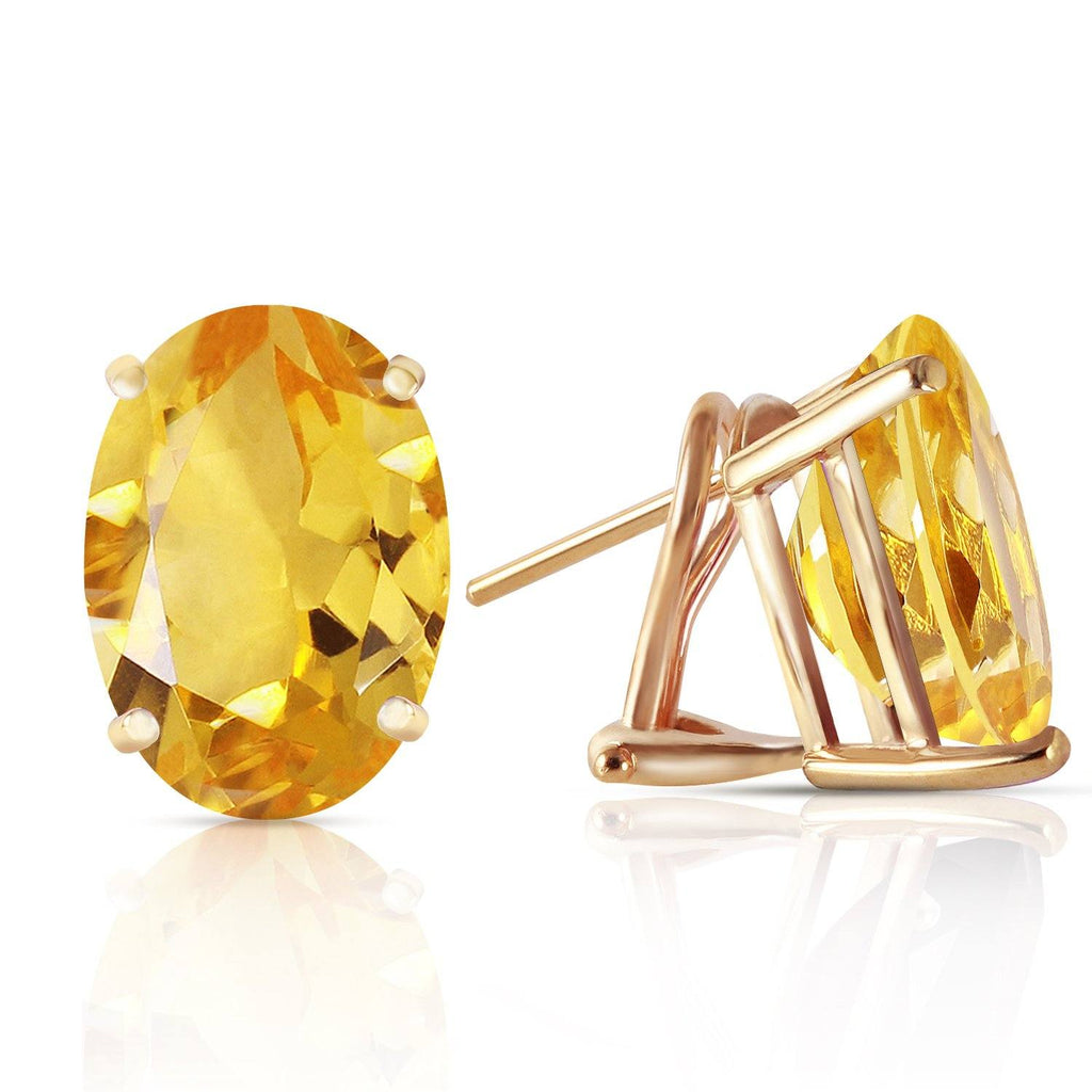 13 Carat 14K Gold French Clips Earrings Natural Citrine