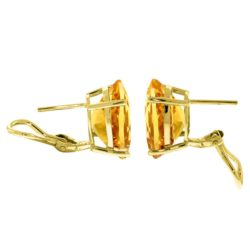 13 Carat 14K Rose Gold French Clips Earrings Natural Citrine