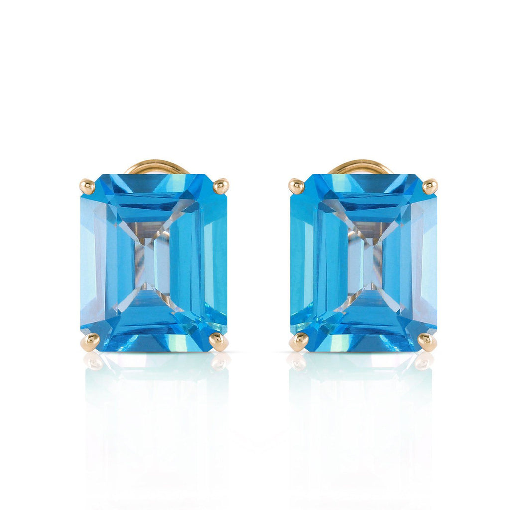 14 Carat 14K Gold Distinction Blue Topaz Earrings