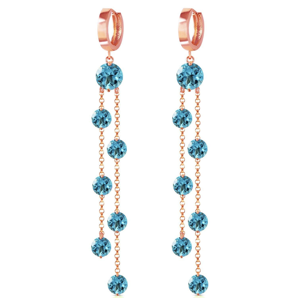 14K Rose Gold Chandelier Multi Blue Topaz Earrings