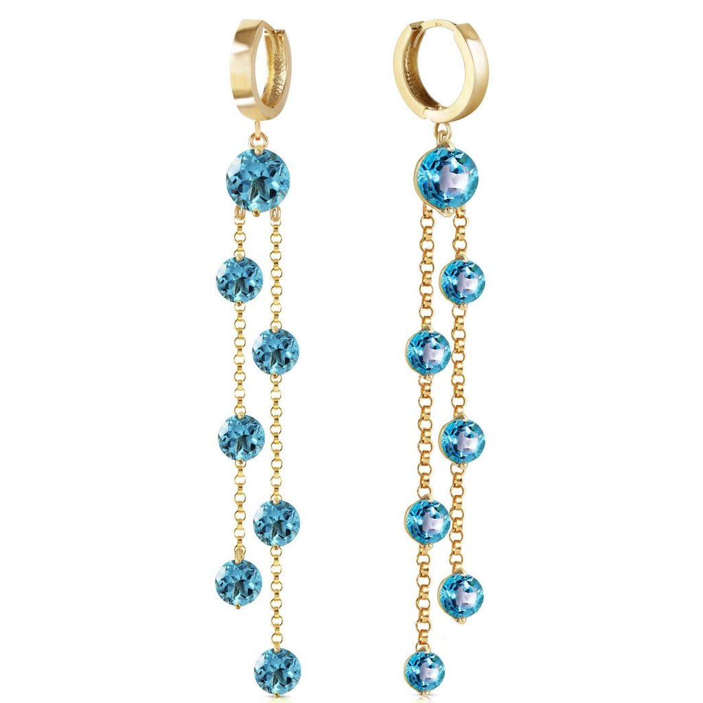 14K Rose Gold Chandelier Multi Blue Topaz Earrings