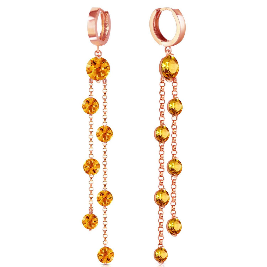 14K Rose Gold Chandelier Multi Citrine Earrings