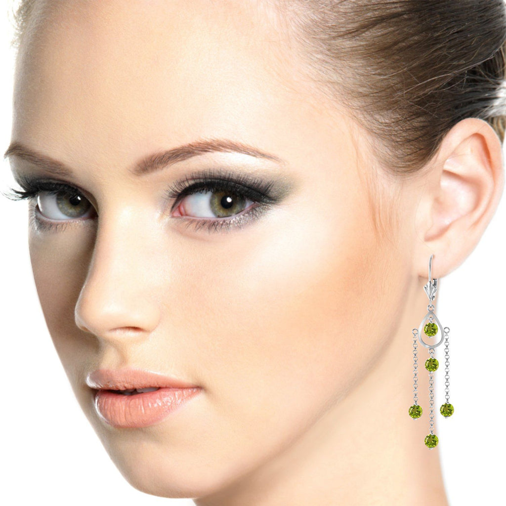 14K Rose Gold Chandelier Peridot Earrings