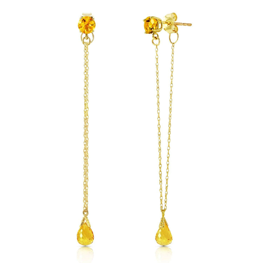 14K Rose Gold Chandelier Simple Citrine Earrings